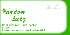 marton lutz business card
